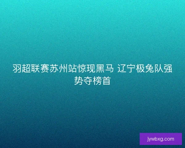 羽超联赛苏州站惊现黑马 辽宁极兔队强势夺榜首